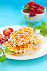 Waffles with berries