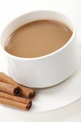 cup of coffee with cinnamon