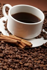 cup of coffee with cinnamon