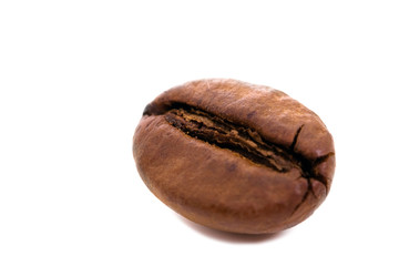 Isolated macro shot of a coffee bean