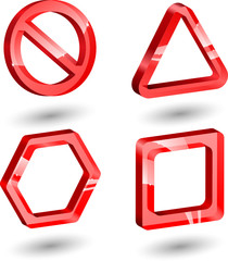 Red glass different forms