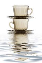 Tower of  cups isolated on white