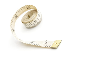 Measuring tape isolated on white background