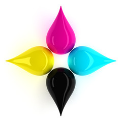 CMYK Drips. Inlude Clipping Path.