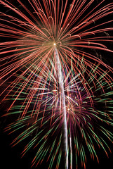Multicolored Fireworks Closeup
