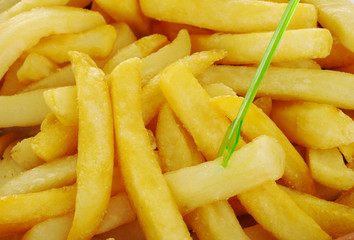 French fries with skewer (Selective Focus)