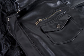 pocket of leather jacket