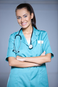 Portrait of beautiful female doctor