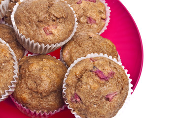 Healthy Whole Wheat Rhubarb Muffins