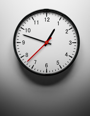 Wall clock on white
