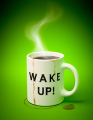 White mug with coffee