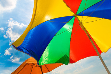 Sonnenschirme, Sommer, Strandleben