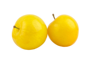 yellow plum isolated in white background