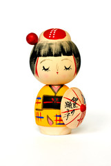 Obraz premium japanese traditional doll isolated