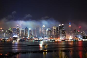 Fototapeta premium New York City Manhattan after fireworks show