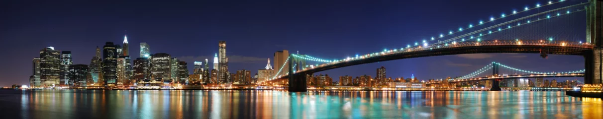 Fotobehang Brooklyn Bridge-panorama in New York City Manhattan © rabbit75_fot