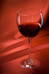 wineglass on fabric background
