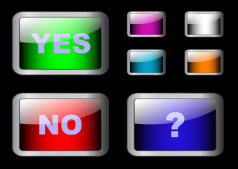 Set of Yes/No buttons. eps10 vector.