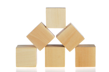 construction from wooden cubes