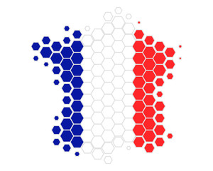 Karte und Fahne von Frankreich
