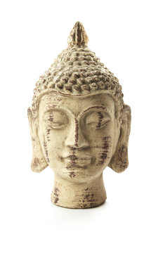 buddha head isolated on white background