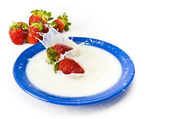 Strawberry with milk