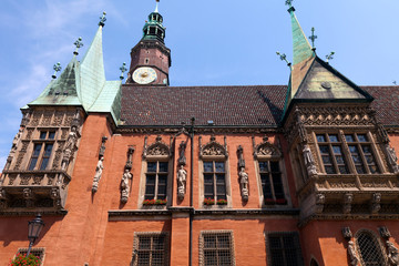Fototapeta premium Detail from the City Hall, Wroclaw, Poland