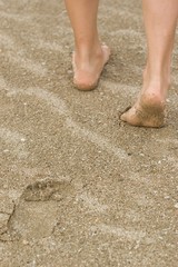 Legs in sand.