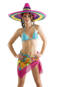 Summer Girl With Sombrero