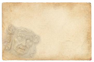 Old paper with ancient mask
