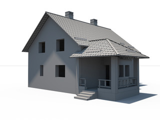 3d house on white