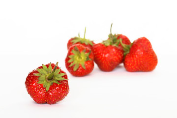 Strawberries On White