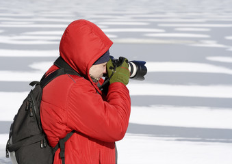 Photographer in winter