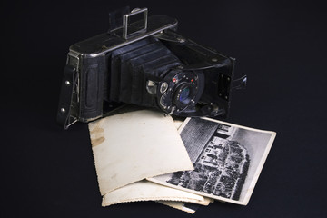 Old camera and photos