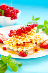 Waffles with berries