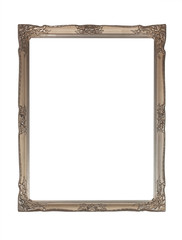Aged, plated empty picture frame