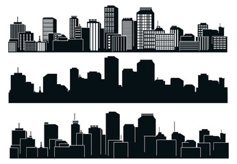 Set of vector cities silhouette - 24254512