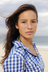 beautiful woman by the beach