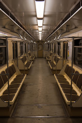 Modern subway traint interior