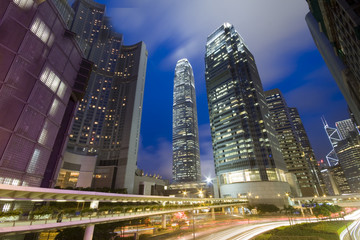 traffic in city at night