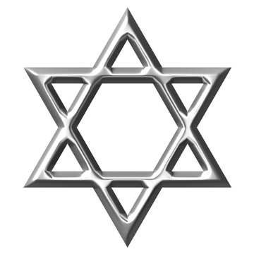 3D Silver Star Of David