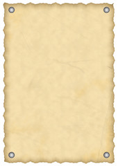 altes Papier mit N&auml;geln