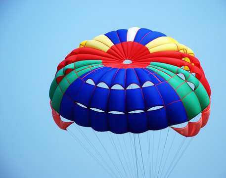 Colored parachute sailing