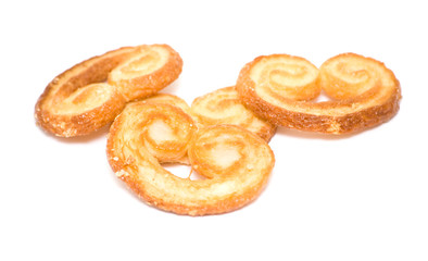 Palmera (Palmier); sweet puff pastry; isolated on white