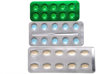 blister of pills on a white background