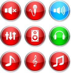 Audio round icons.