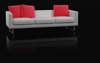 3d isolated sofa on black