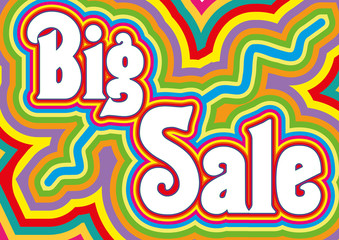 Big Sale retro title, vector illustration