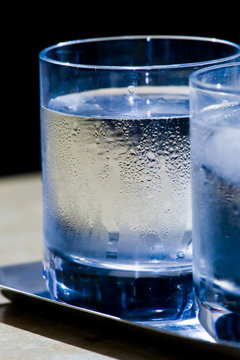 two glasses of icy water