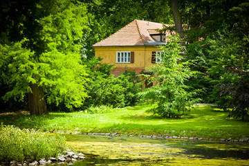 Obraz premium Cottage hidden in the woods